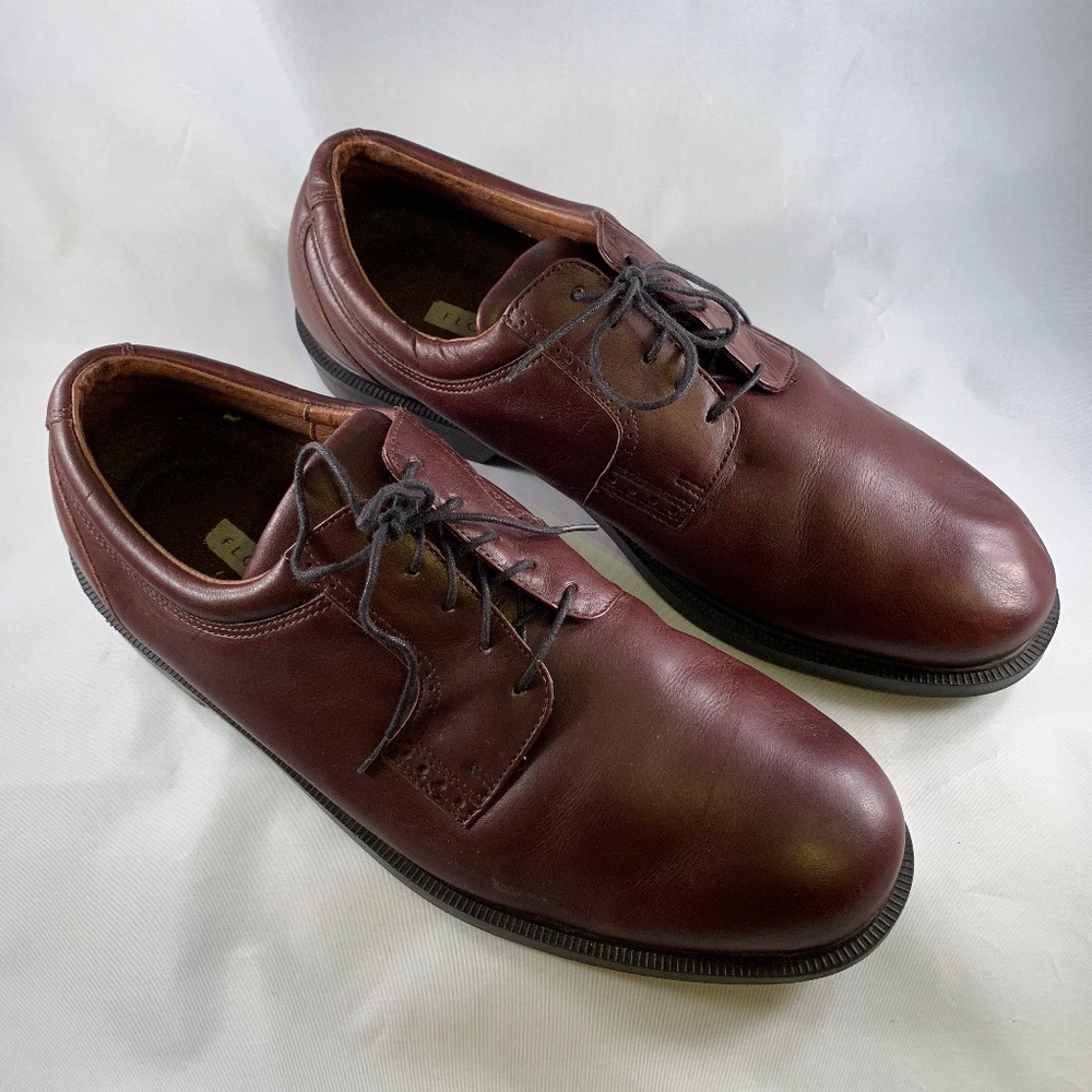 FLORSHEIM — Noble Brown Leather Derby Dress Shoes - Picture 1 of 8